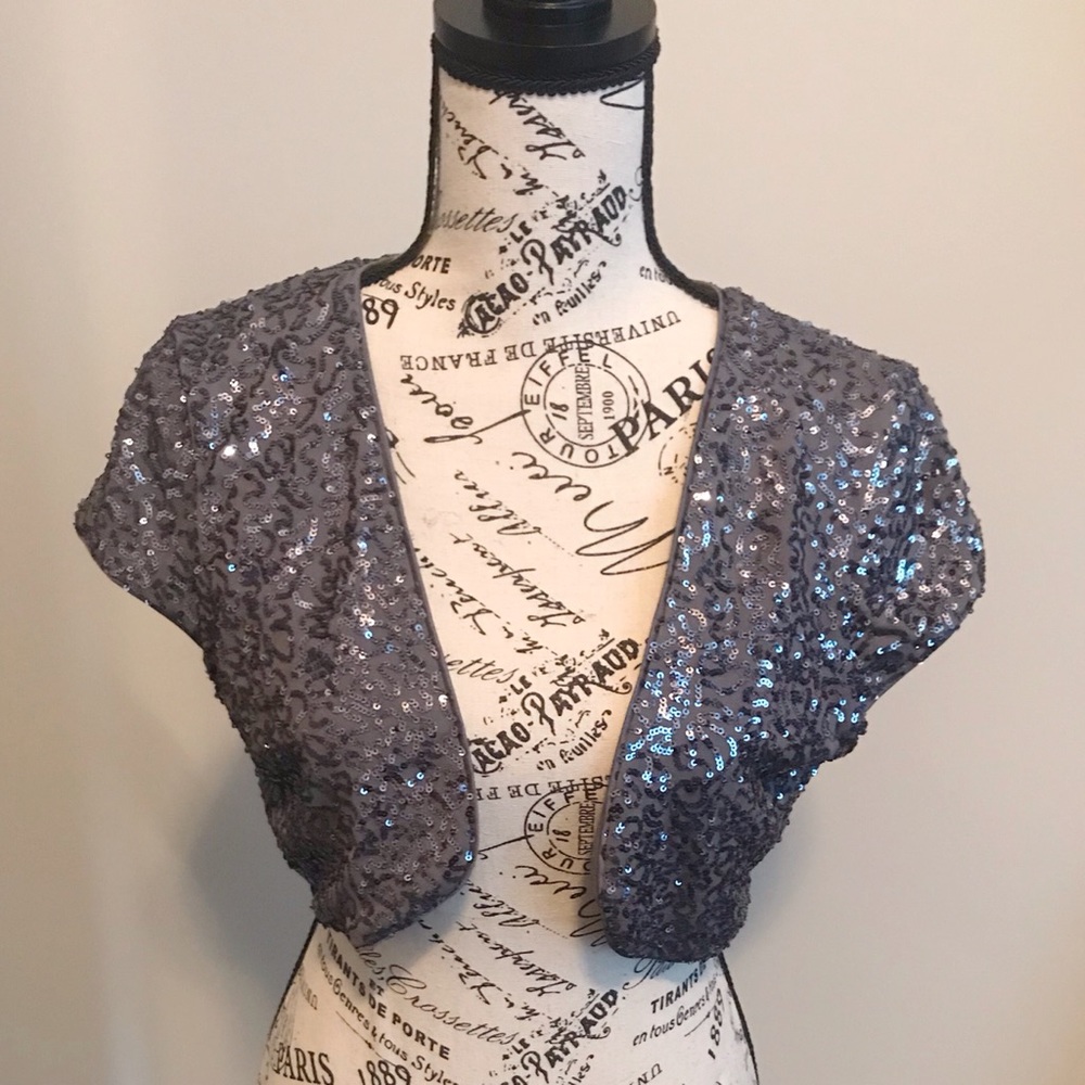 Silver Embellished Shoulder Jacket